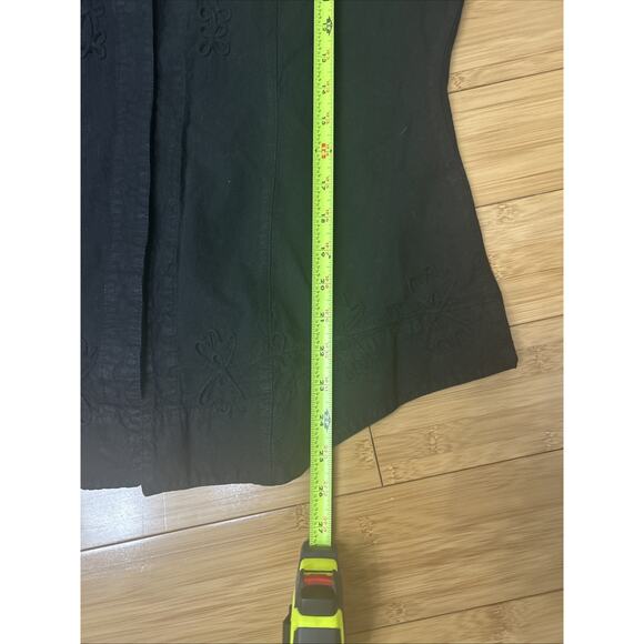 Scully Black Embroidered Western Blouse Fitted Waist 3/4 Sleeves Boho Rodeo XL - Picture 8 of 9